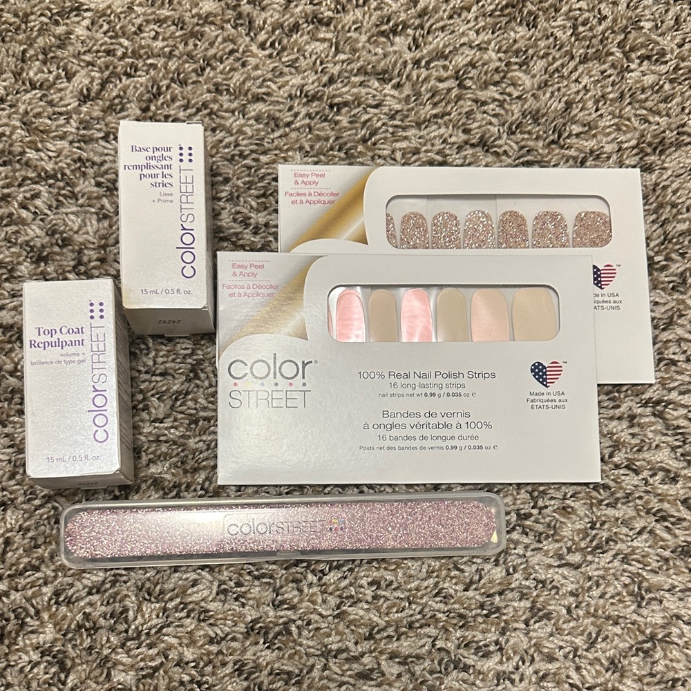 Color Street Glittery Pink Nail Polish Strips Set